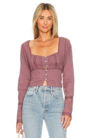 Free People Joi Blouse in Roan Rouge | REVOLVE