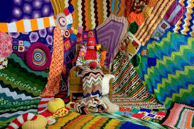 You name it, its came from the sky*. Colorful Knit Chrochet Installations Sarah Applebaum Knit Affair