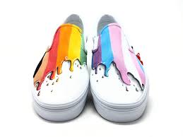 In celebrating pride 2021, vans will be donating a total of $200,000 usd to four global organizations including glsen, casa 1, where love is illegal, and tokyo rainbow pride to bolster and uplift their. Custom Lgbtq Pride Themed Shoes Vans Slip On With Pride Based Colors Ink Design Vans Custom Shoes Vans Slip On Custom Vans Shoes Custom Shoes
