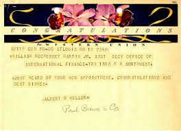 William McChesney Martin, Jr., Papers: 1951: FRB Correspondence.  Congratulatory Letters