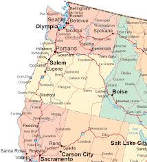 The colombia river largely defines oregon's border with washington state in the north; Northwestern States Road Map