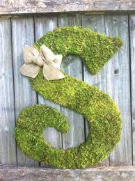 Large Wood Letter S Covered In Moss Rustic Wedding Monogram Home Decor One Of A Kind 50 00 Via Etsy Wood Letters Wooden Letters Large Wood Letters