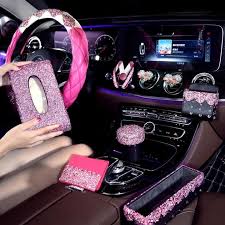 Pink Crystal Car Steering Wheel Covers For Girls Ladies Caraccessories Needful Cart Needfu Car Interior Decor Pink Car Interior Girly Car Accessories
