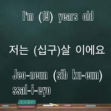 Learning Korean Greetings I M 19 Years Old Korean Words Learning Korean Words Korean Language