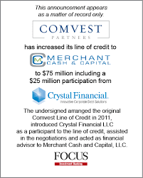 Copyright © 2020 comvest.com.br | criado por tema astra para wordpress desenvolvido por y2studio. Focus Llc Secures Additional 25 000 000 In Senior Debt Financing For Merchant Cash Capital Llc