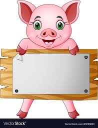 Illustration Of Cartoon Little Pig Holding Blank Board Download A Free Preview Or High Quality Adobe Illustrator Ai Little Pigs Pig Painting Kids Art Projects