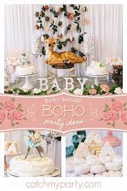 Desert Boho Woodland Baby Shower Desert Boho Baby Shower Catch My Party Girl Baby Shower Party Boho Baby Shower Baby Shower Party Planning