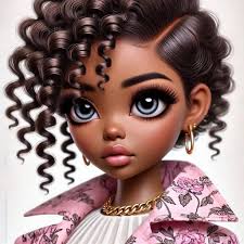 Remix A hyper-realistic illustration of a cute Black woman with a spiral  curls faux hawk hairstyle. She is wearing a pink and white floral pattern  trench coat with a white dress underneath.