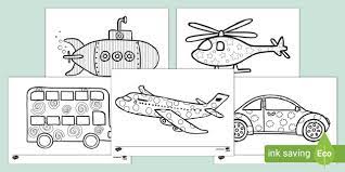 Discover thanksgiving coloring pages that include fun images of turkeys, pilgrims, and food that your kids will love to color. Patterned Transport Coloring Sheets