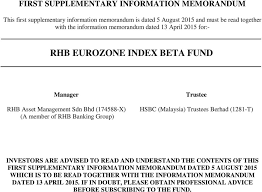 Rhb asset management sdn bhd (ipd 026). Rhb Eurozone Index Beta Fund Pdf Free Download