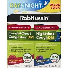 The antihistamine (doxylamine) helps you fall asleep and doesn't make you feel groggy the next morning. Robitussin Adult Maximum Strength Cough Chest Congestion Dm Max Nighttime Cough Dm Max 2 Bottles Of 4 Fl Oz Cough Suppressant Expectorant Day Cough Suppressant Antihistamine Night Cvs Pharmacy