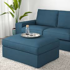 Ottoman coffee tables are cool and pretty easy to work with, especially if you like casual decors because no matter how much you try you could never make a space look completely formal if there's an ottoman coffee table at its center. Kivik Ottoman With Storage Hillared Dark Blue Ikea