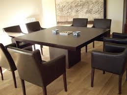 Wonderful Square Dining Table For 8 For Big Family Elegant Dining Table Set Dark Bro Square Dining Room Table Large Square Dining Table Glamourous Dining Room