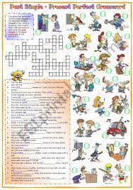 Simple present tense negative grade/level: Past Simple Present Perfect Crossword Esl Worksheet By Mpotb