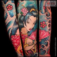 Geisha Cartoon Style Tattoo Geisha Tattoo Geisha Tattoo Design Tattoos Gallery