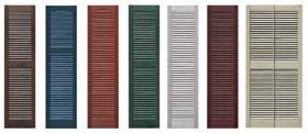 Free shipping on all orders and free samples available! Custom Vinyl Shutters