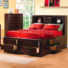 Have you seen other furniture that also has storage spaces underneath. Coaster Phoenix 200409q Contemporary Queen Bookcase Bed With Underbed Storage Drawers Northeast Factory Direct Bookcase Beds