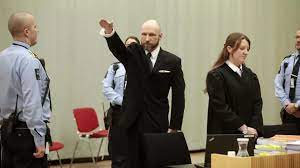 Behring was a white nationalist who hated the marxists. Breivik Makes Nazi Salute At Court Appearance