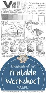 Element Of Art Value In 2020 Value In Art Art Worksheets School Art Activities