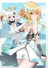Ashisi Genshin Impact Lumine Genshin Impact Paimon Genshin Impact Ass Dress 695278 Yande Re