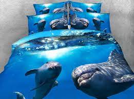 Limited time sale easy return. 3pcs All Kinds Dolphins Print Bedding Sets Deep Ocean Blue Golden Sea Sunset Dolphin Blanket Duvet Cover Set Aliexpress
