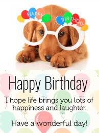 Celebrating Dog Happy Birthday Card For Kids Birthday Greeting Cards By Davia Happy Birthday Cards Happy Birthday Animals Birthday Greetings For Kids