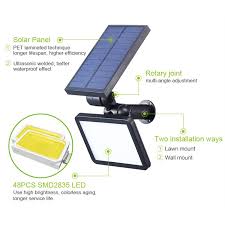 Pengisian aki tercepat (ampere aki / amper panel surya) 2. Goodland Lampu Taman Super Bright Solar Panel 48 Led 6000 6500k Ts G0202 Black Jakartanotebook Com
