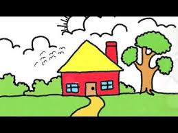 Madas Enjoy Simple House Art Scenery Drawing Activity For Students In 2020 Drawing Activities House Drawing For Kids House Drawing