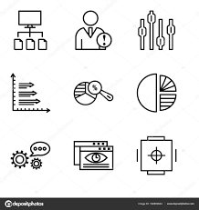 set of 9 simple editable icons such as safe box data viewer