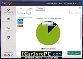 It is the biggest plagiarism detection platform which can upload many types of documents (pdf, doc, docx, txt and plain texts), check them for authenticity, and save and download reports with the results percentages. Plagiarism Checker X 6 0 11 Pro Free Download