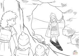 David And His Men Hide Far Back In The Cave Coloring Page Free Printable Coloring Pages David And Saul Coloring Pages Spongebob Coloring