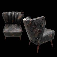 Fauteuil Paradis Perdu Cuir De Cordoue Brode 750x750 Partenariat Maison Fey C Atelier Du Renard Bespoke Press Cuir A Leather Armchair Embossed Leather Leather