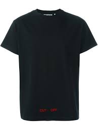 Black And Red Designer T Shirt Off White Logo Print Cotton Jersey T Shirt In Black Modesens Shirts T Shirt Mens Shirts