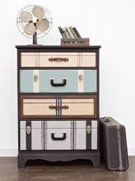 Perfect for your bedroom or for storage in other rooms of the home, solid wood dressers and chests of drawers are while a dresser is usually short in length and tall in height, a chest of. How To Paint A Dresser So It Looks Like A Stack Of Suitcases Hgtv