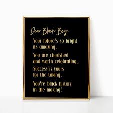 Black Boy Joy Dear Black Boy Wall Art Self Love Black Boy Magic Hey Black Child Gift Idea Black Boys Rock Positive Affirmation Wall Black Boys Boy Wall Art Hey Black