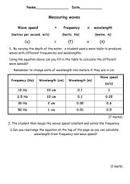Wave speed = wavelength* frequency v = lf. What Is The Formula For Speed Frequency And Wavelength
