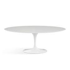 Laminate, rectangular kitchen & dining room tables : Knoll Saarinen Tulip Table Dining Oval Table White Laminate Chiarenza Store