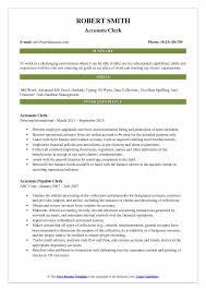 accounts clerk resume samples qwikresume