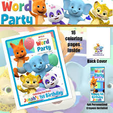 Word Party Coloring Book Crayons Birthday Party Personalized Favors By Tothetcreat Crayon Birthday Parties Personalized Birthday Shirts Personalized Favors
