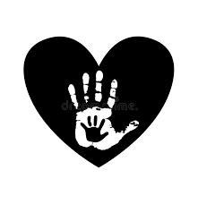 Download Big And Little Palms In Heart Frame Stock Vector Illustration Of Family Love 109970918