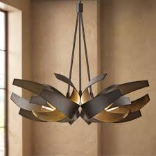 Hubbardton Forge Corona 35 W Smoke 6 Light Chandelier 6r325 Lamps Plus Chandelier Lighting Hubbardton Forge Chandelier Lighting Fixtures