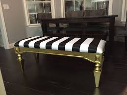 Black And White Striped Bench For Kylie S House Black White Stripe Bench Black House New Homes Home