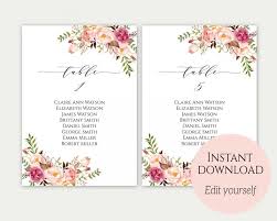Wedding Seating Chart Template Seating Cards Seating Chart