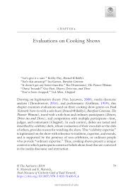 Chef bobby flay celebrates his favourite dish by revealing his effortless approach for dynamite fish tacos. Pdf Evaluations On Cooking Shows