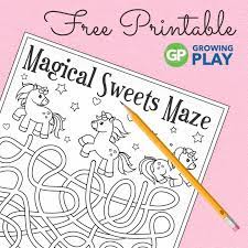 unicorn maze printable and free growing play