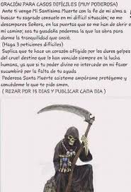 Oracion A La Santa Muerte Muy Poderosa Para Casos Dificiles Santa Muerte Imagenes De Santa Muerte Muerte