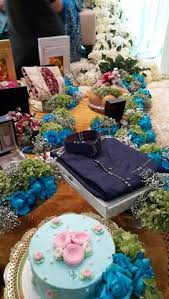 Hantaran Tunang For Him Fresh Flower Blue Theme Instagram Lion And Moo Wedding Decorations Fresh Flowers Wedding
