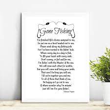 Download Gone Fishing Poem Wall Art Canvas Painting Delmar Pepper Mourning Quotes Minimalist Poster And Print Wall Picture Home Decor Painting Calligraphy Aliexpress
