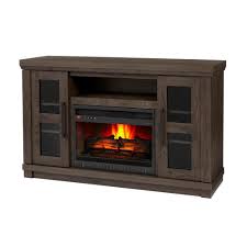 Home Decorators Collection Caufield 54 In Media Console Infrared Electric Fireplace In Vintage Warm Oak Hdfp54 46 The Home Depot Home Decorators Collection Electric Fireplace Tv Stand Electric Fireplace