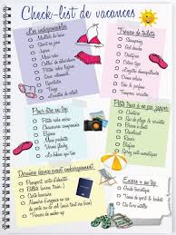 Quot Activite Fle Quot Quot Blog Frances Primaria Quot Quot Activite Frances Quot Liste De Vacances Check List Vacances Cheklist Vacances